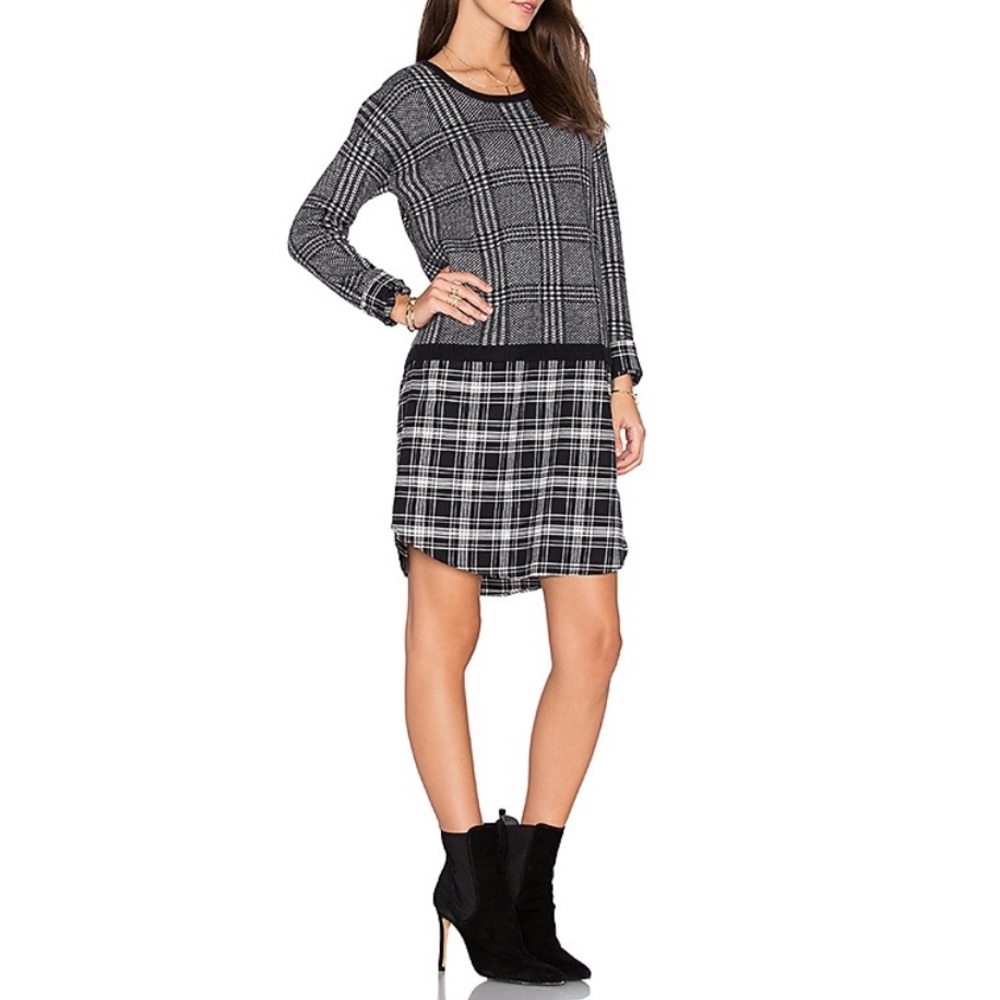 Soft Joie Dinay Dress Preppy Sweater Plaid